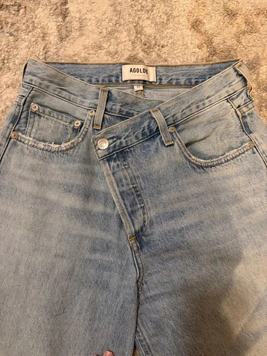Agolde Light Wash Criss Cross Jean - Picture 2 of 7